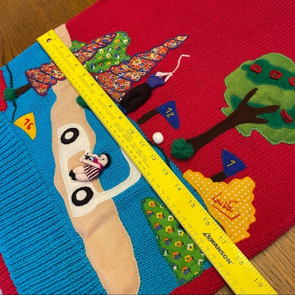 Andina hand made vintage 3D golf unique sweater - Picture 13 of 16